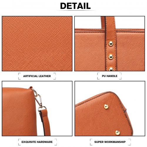 Miss Lulu 4 Piece Brown Handbag Set - Stylish and Versatile Bags for Every Occasion