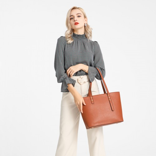 Miss Lulu 4 Piece Brown Handbag Set - Stylish and Versatile Bags for Every Occasion