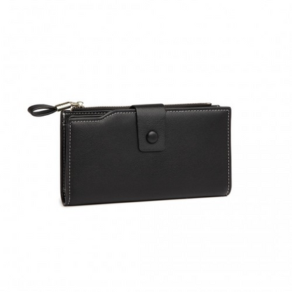 Miss Lulu RFID-Blocking Sleek Clutch Purse - Black | Stylish & Secure Women's Wallet