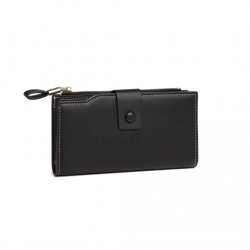 Miss Lulu RFID-Blocking Sleek Clutch Purse - Black | Stylish & Secure Women's Wallet