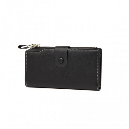 Miss Lulu RFID-Blocking Sleek Clutch Purse - Black | Stylish & Secure Women's Wallet