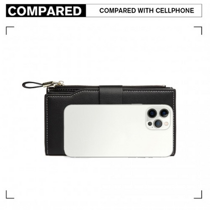 Miss Lulu RFID-Blocking Sleek Clutch Purse - Black | Stylish & Secure Women's Wallet