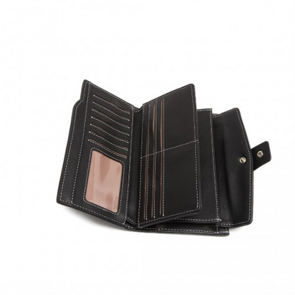 Miss Lulu RFID-Blocking Sleek Clutch Purse - Black | Stylish & Secure Women's Wallet