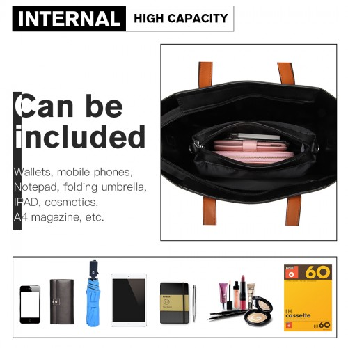 Miss Lulu Structured 2 Piece Shoulder Bag Set - Elegant & Versatile Women's Handbag