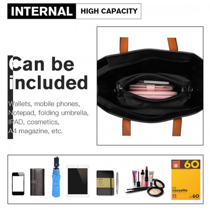 Miss Lulu Structured 2 Piece Shoulder Bag Set - Elegant & Versatile Women's Handbag