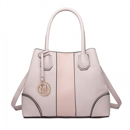 Miss Lulu Structured Panelled Shoulder Bag - Pink | Elegant & Versatile