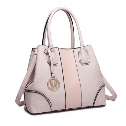 Miss Lulu Structured Panelled Shoulder Bag - Pink | Elegant & Versatile