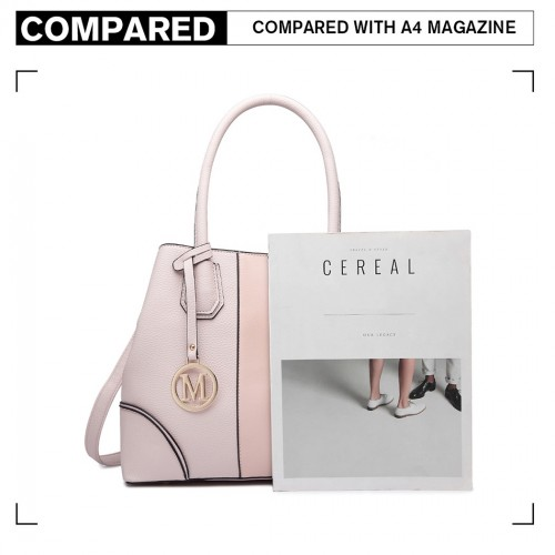Miss Lulu Structured Panelled Shoulder Bag - Pink | Elegant & Versatile