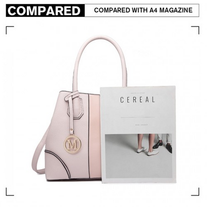 Miss Lulu Structured Panelled Shoulder Bag - Pink | Elegant & Versatile