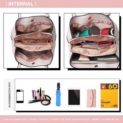 Miss Lulu Structured Panelled Shoulder Bag - Pink | Elegant & Versatile