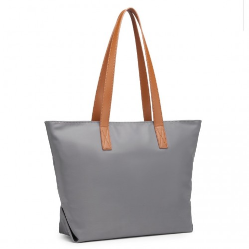 Miss Lulu Casual Waterproof Shopping Tote Bag - Grey | Stylish & Functional Handbag