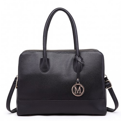 Miss Lulu Textured PU Leather Medium Size Classic Tote Bag Shoulder Bag - Stylish and Functional