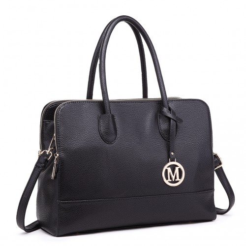 Miss Lulu Textured PU Leather Medium Size Classic Tote Bag Shoulder Bag - Stylish and Functional