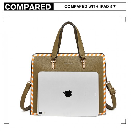 Miss Lulu Stripe Design Shoulder Bag in Green - Stylish & Versatile Handbag