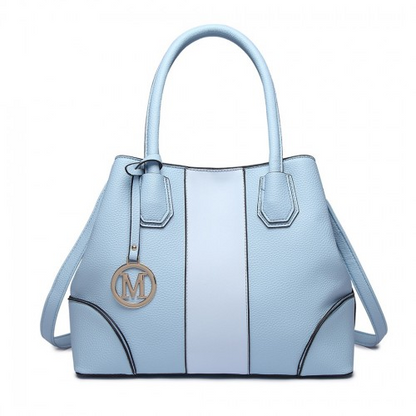 Miss Lulu Structured Panelled Shoulder Bag - Blue | Elegant & Versatile Handbag