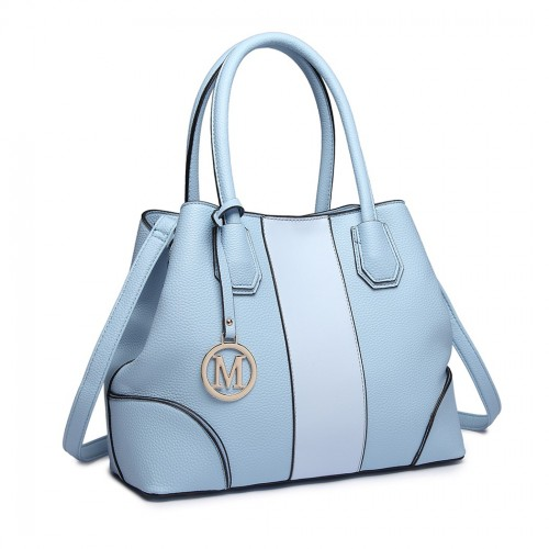 Miss Lulu Structured Panelled Shoulder Bag - Blue | Elegant & Versatile Handbag