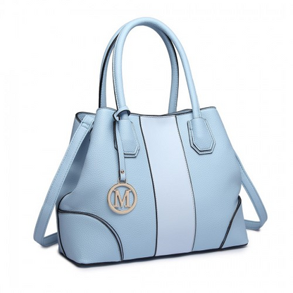Miss Lulu Structured Panelled Shoulder Bag - Blue | Elegant & Versatile Handbag