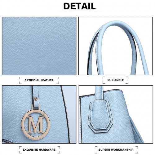 Miss Lulu Structured Panelled Shoulder Bag - Blue | Elegant & Versatile Handbag