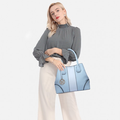 Miss Lulu Structured Panelled Shoulder Bag - Blue | Elegant & Versatile Handbag