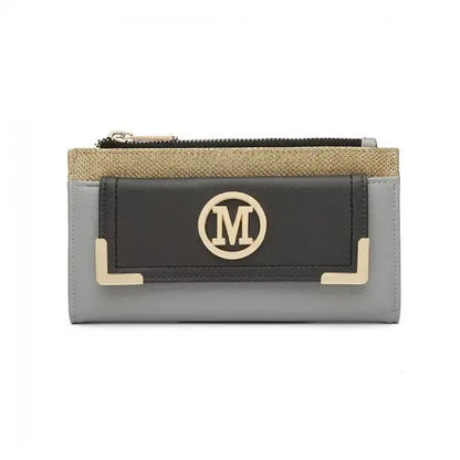 LP6882-MISS LULU Pebbled Leather Look Long Purse Grey | Stylish and Organized Accessories