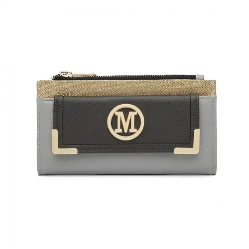 LP6882-MISS LULU Pebbled Leather Look Long Purse Grey | Stylish and Organized Accessories