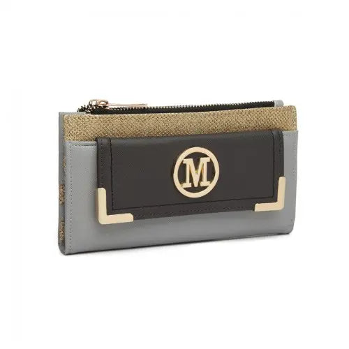 LP6882-MISS LULU Pebbled Leather Look Long Purse Grey | Stylish and Organized Accessories