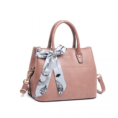 Miss Lulu Silk Scarf Shoulder Bag - Pink | Elegant & Versatile