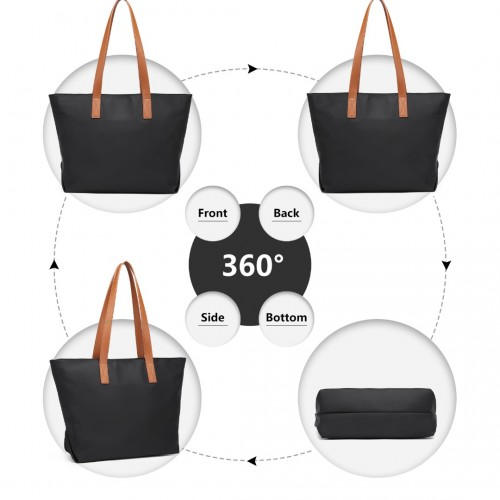Miss Lulu Casual Waterproof Shopping Tote Bag - Black | Stylish & Functional