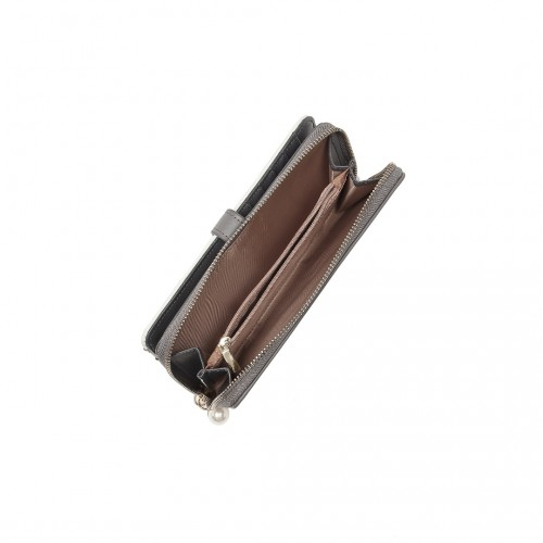 Miss Lulu Women's Leather Look Clutch Purse - Grey | Stylish & Elegant Wallet