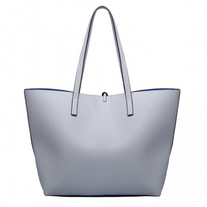 Miss Lulu Women Reversible Contrast Shopper Tote Bag Grey - Versatile & Stylish