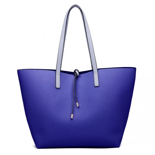 Miss Lulu Women Reversible Contrast Shopper Tote Bag Grey - Versatile & Stylish