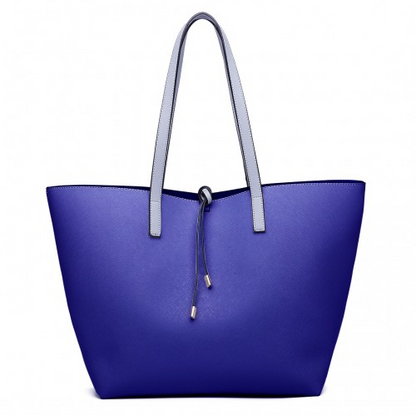 Miss Lulu Women Reversible Contrast Shopper Tote Bag Grey - Versatile & Stylish