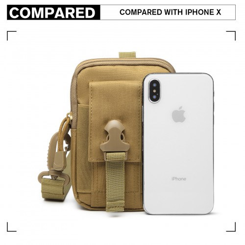 Kono Casual Small Canvas Cross Body Bag - Durable & Lightweight Khaki Bag