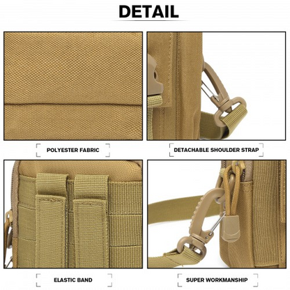 Kono Casual Small Canvas Cross Body Bag - Durable & Lightweight Khaki Bag