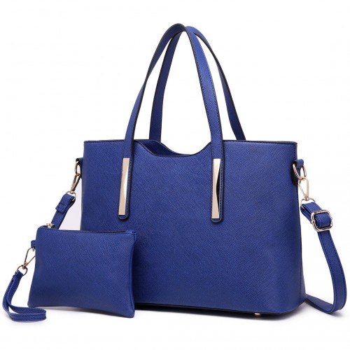 Miss Lulu Navy PU Leather Handbag & Purse - Stylish & Versatile