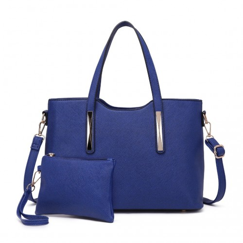 Miss Lulu Navy PU Leather Handbag & Purse - Stylish & Versatile