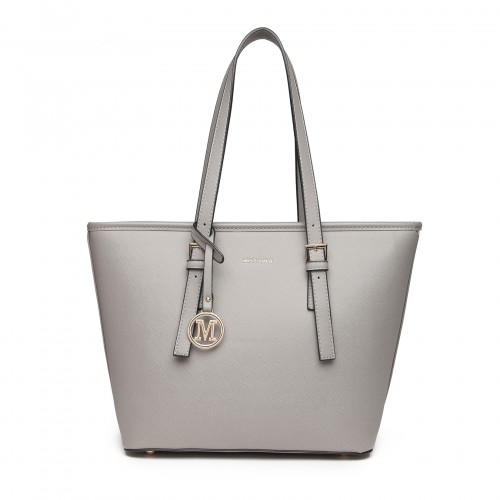 Miss Lulu Minimalist Tote Handbag Structured - Grey | Stylish and Functional Everyday Companion