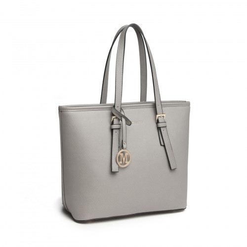 Miss Lulu Minimalist Tote Handbag Structured - Grey | Stylish and Functional Everyday Companion