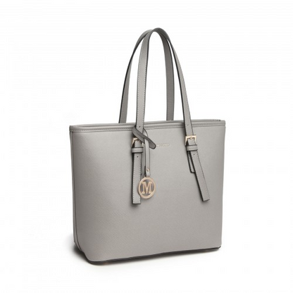 Miss Lulu Minimalist Tote Handbag Structured - Grey | Stylish and Functional Everyday Companion