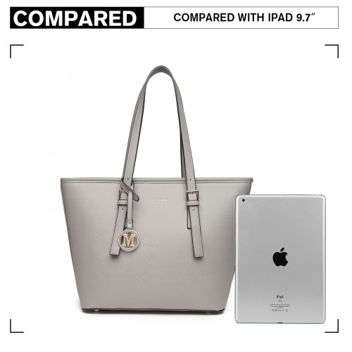 Miss Lulu Minimalist Tote Handbag Structured - Grey | Stylish and Functional Everyday Companion
