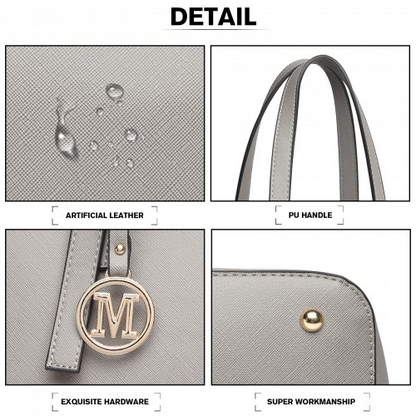 Miss Lulu Minimalist Tote Handbag Structured - Grey | Stylish and Functional Everyday Companion