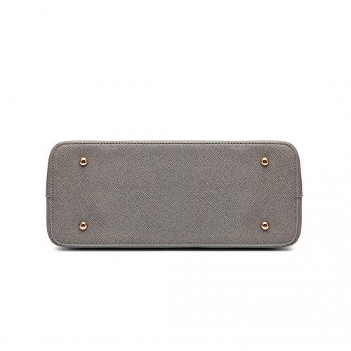 Miss Lulu Three Piece Tote Shoulder Bag and Clutch Set - Grey