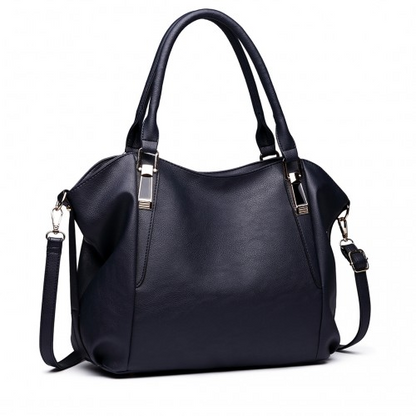 Miss Lulu Soft Leather Elegant Simple Shoulder Bag - Navy