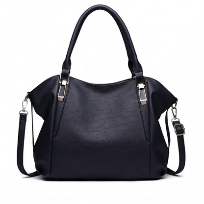 Miss Lulu Soft Leather Elegant Simple Shoulder Bag - Navy