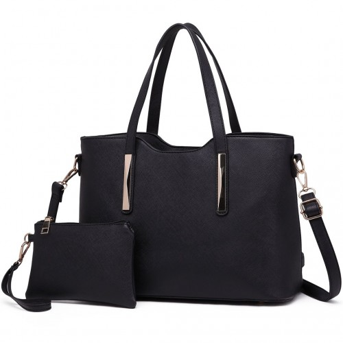 Miss Lulu PU Leather Handbag & Purse - Black | Stylish & Versatile Women's Bag