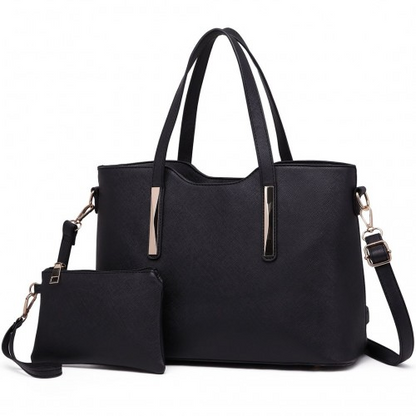 Miss Lulu PU Leather Handbag & Purse - Black | Stylish & Versatile Women's Bag