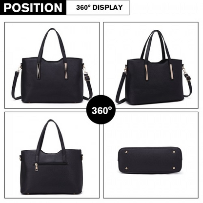 Miss Lulu PU Leather Handbag & Purse - Black | Stylish & Versatile Women's Bag