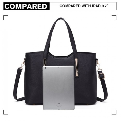 Miss Lulu PU Leather Handbag & Purse - Black | Stylish & Versatile Women's Bag