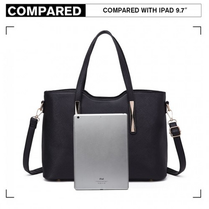 Miss Lulu PU Leather Handbag & Purse - Black | Stylish & Versatile Women's Bag