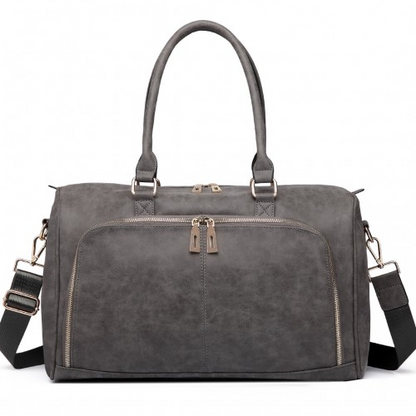 Miss Lulu Leather Look Maternity Changing Shoulder Bag – Stylish & Practical Grey Bag Set
